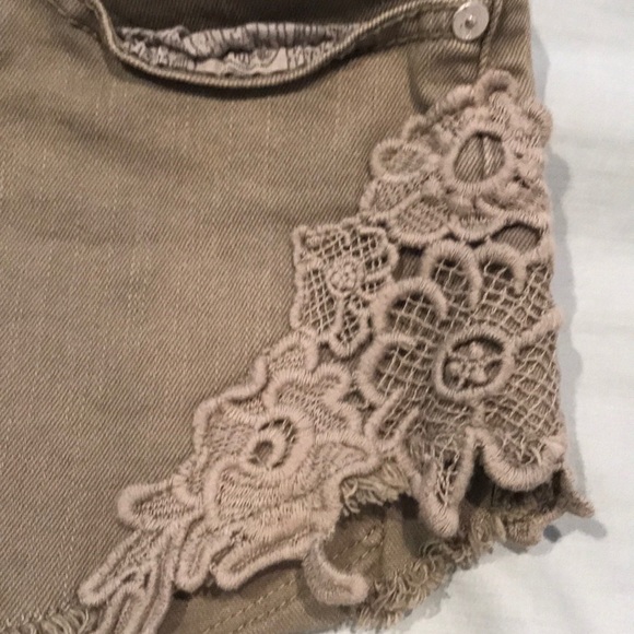 High Rise Olive Green Shorts - Picture 3 of 3